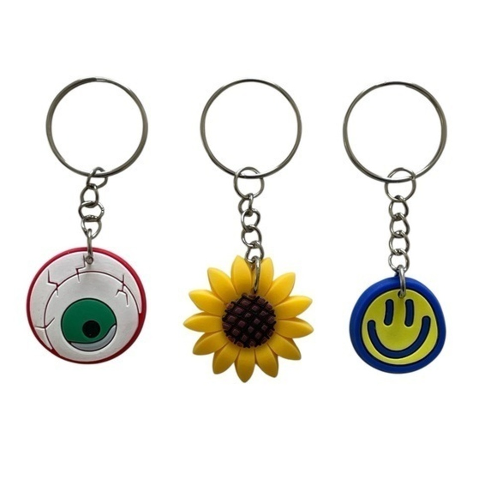 Colorful Silicone Keychain Set - 3pcs